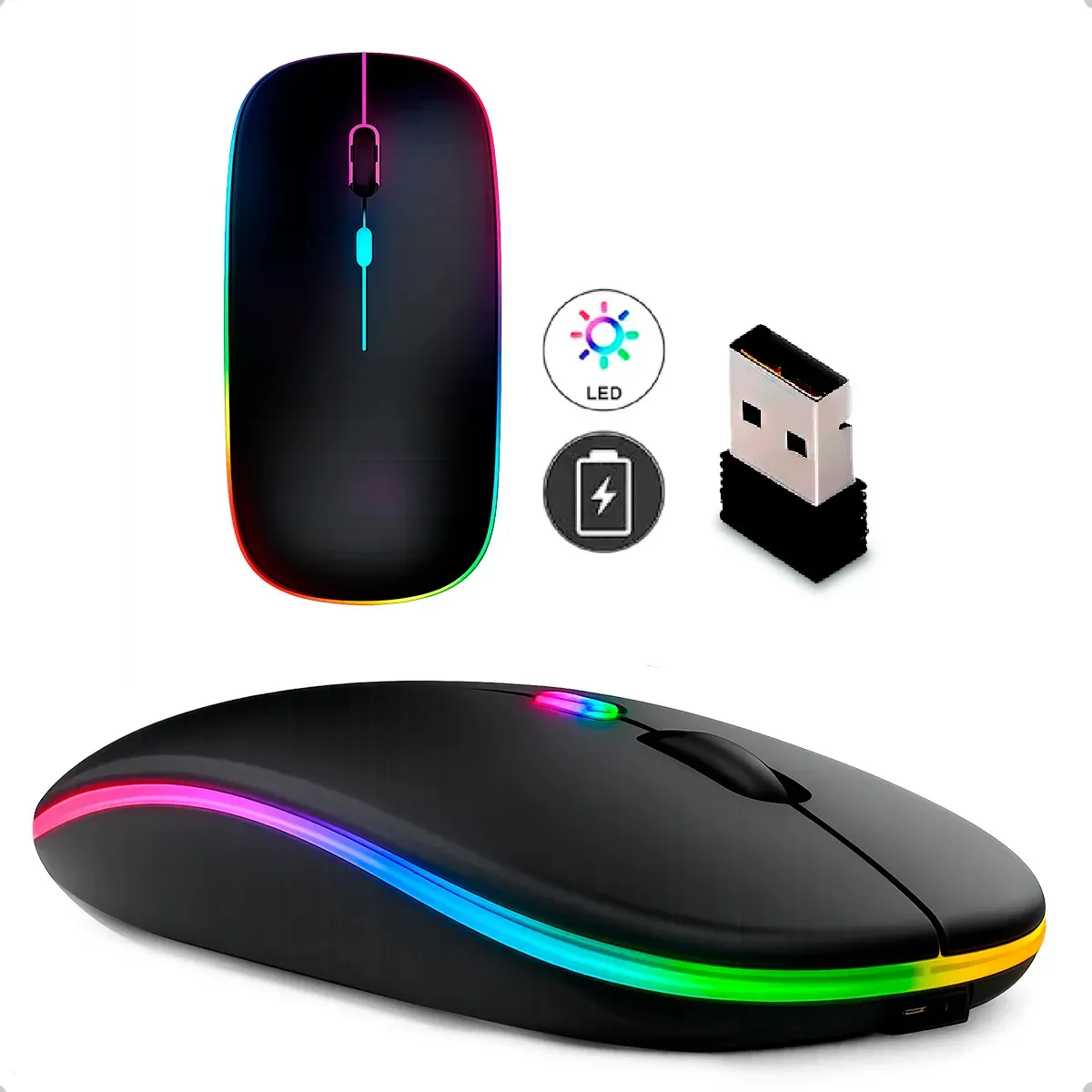Mouse Sem Fio Recarregável